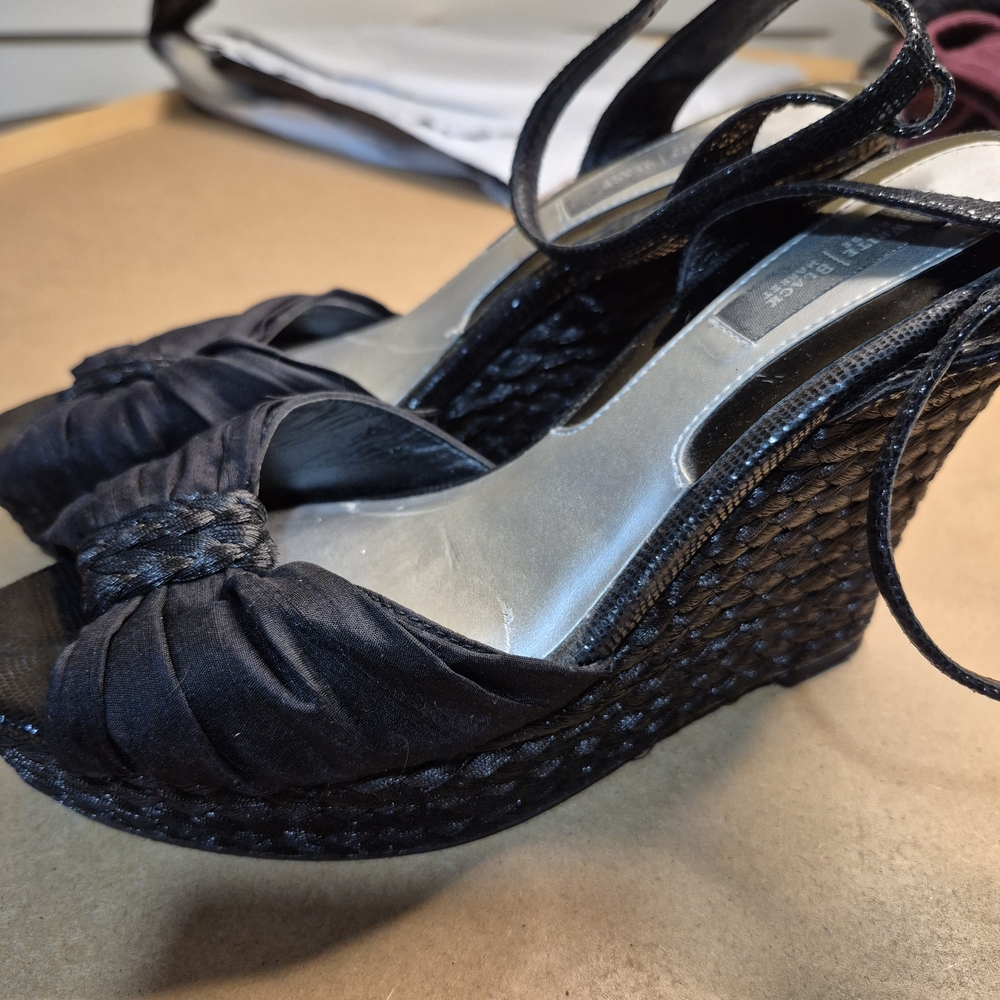 Black Women's Knot Front Wedge Sandals - Unbranded - Picture 8 of 10